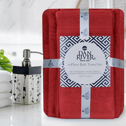 DAN RIVER 8 PC Luxury Bath Towels