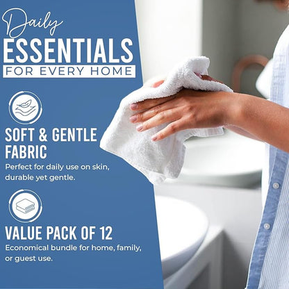 DAN RIVER 12 Pack Wash Cloths for Showering