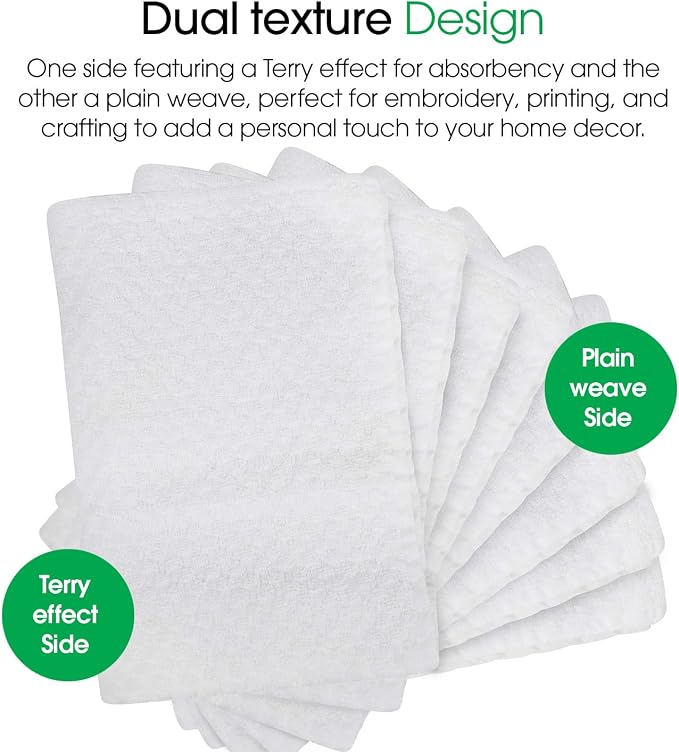 DG Collections Premium Dish Towels for Kitchen, 8 Pack, 15x25 Inch - 100% Cotton Kitchen Towels with Hanging Loop, Highly Absorbent, 400 GSM Bar Mop Cleaning Towels - White