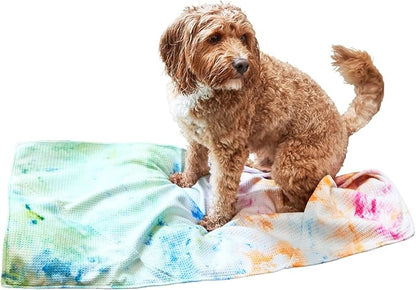 Dock & Bay Pet Towel - Super Absorbent & Quick Drying Dog Towels with Bag - 100% Recycled - Sunset Splash, Large (120x70cm, 47x27)