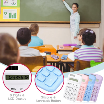 Chumia 50 Pieces Pocket Calculator Bulk Basic Small 4 Function Calculator Battery Powered Handheld Kids Mini Calculators for Students Desktop Primary School Home Office(Macarons)