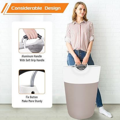 BlissTotes 115L Laundry Basket, Freestanding Laundry Hamper, Collapsible Dirty