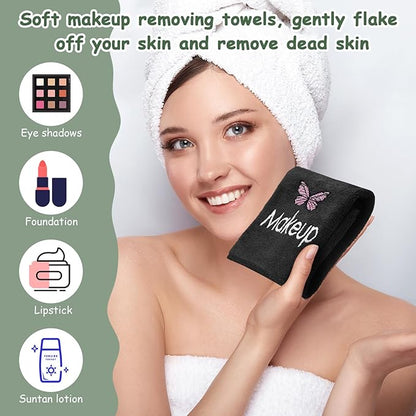 Shimeyao 20 Pack Makeup Towels Black Makeup Washcloths
