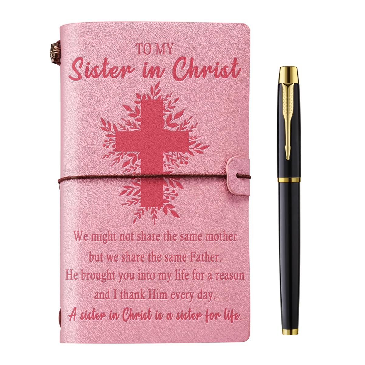 Filten Christian Gifts for Women, Sisters in Christ Gifts for Women Leather Notebook Journal Christian Sister Gifts from Sister Religious Gifts Faith Gifts Friendship Faith Gifts