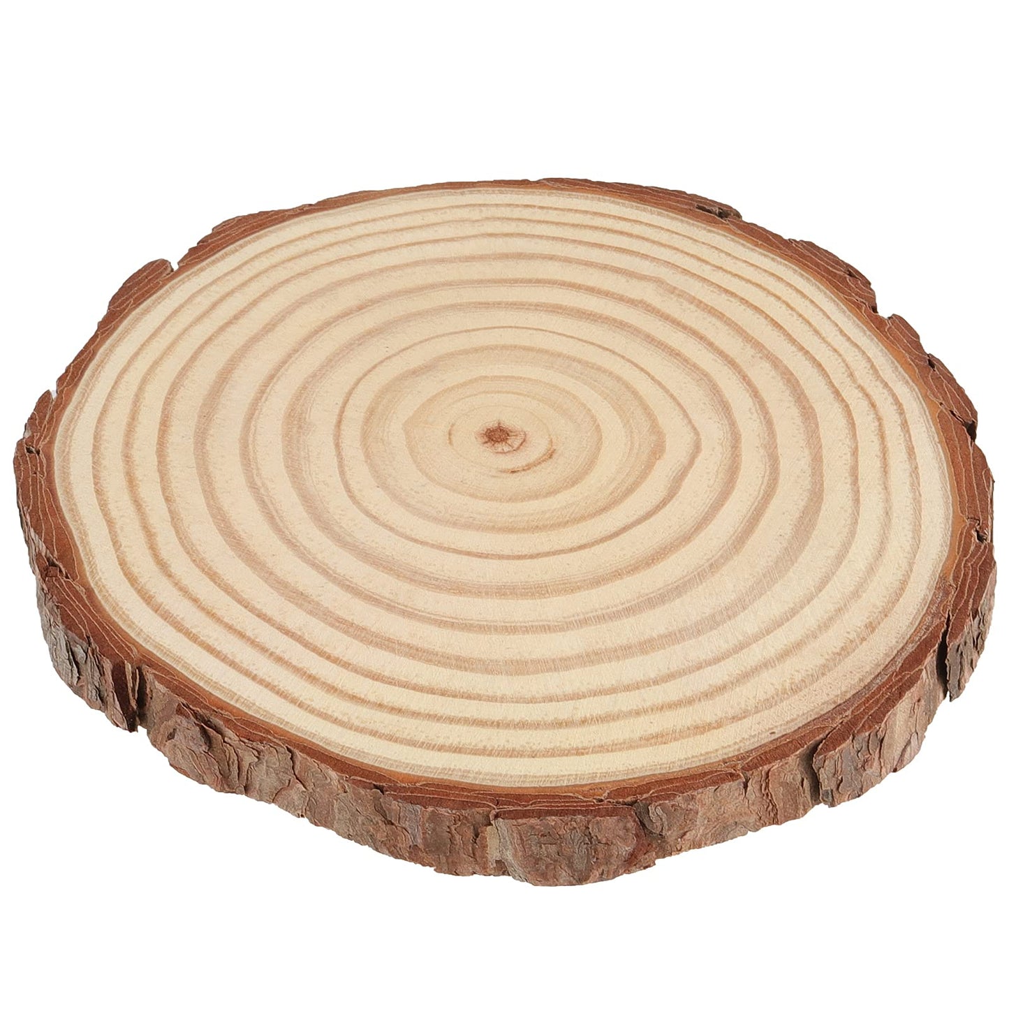 HAKZEON 14 PCS 6-7 Inches Natural Wood Slices, 3/5 Inches Thick Wood Rounds with Bark, Unfinished Wooden Discs for Crafts Rustic Wedding Ornaments, DIY Arts Christmas Home Decor