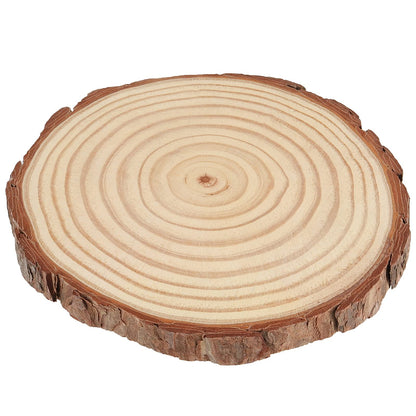 HAKZEON 14 PCS 6-7 Inches Natural Wood Slices, 3/5 Inches Thick Wood Rounds with Bark, Unfinished Wooden Discs for Crafts Rustic Wedding Ornaments, DIY Arts Christmas Home Decor