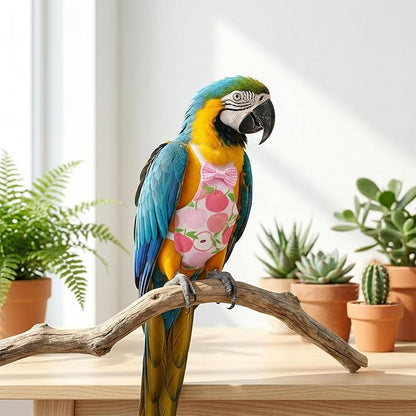 4pcs Bird Diaper Reusable Flight Suit Parrot Nappy with Waterproof Inner Adjustable Straps Pet Bird Diaper Birds Clothes for Parakeet Cockatiel Mini Macaw Budgie Canary