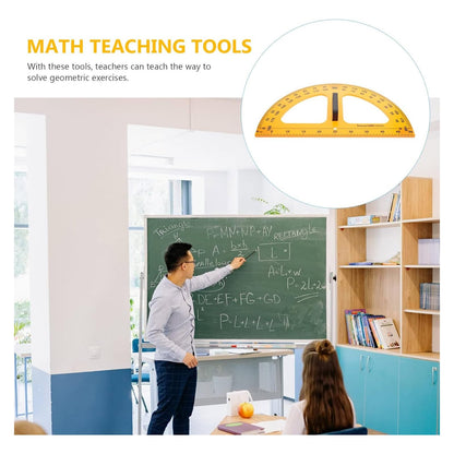 Magnetic Geometry Math Ruler Set for Classroom, Large Protractor, Triangle & Measuring Rulers, Magnetic Blackboard Tools for Teachers & Students Enhances Math Learning, 5pc