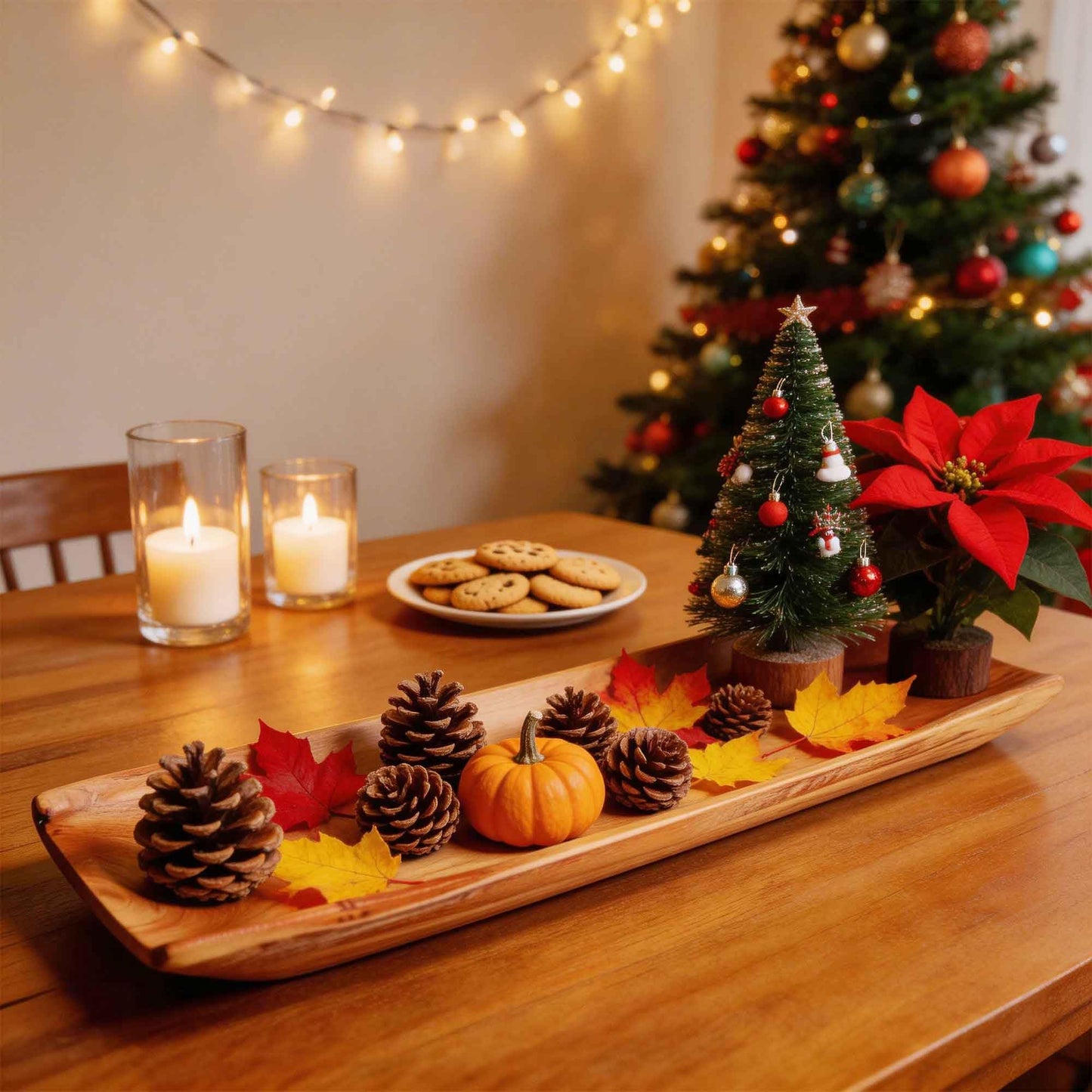 Wenrulgar 22.8" Extra Large Wooden Cedar Bowl for Keys Fruit Decorative Bowl Big Wooden Dough Bowl Tray for Decor Candy Dish Centerpieces for Coffee Table Tray Key Tray Holder Hand Carved for Entryway