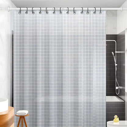 MEXAU White Tension Curtain Rod 40-78 Inch Long Tension Rod 1.26" Spring Tension Curtain Rod Adjustable Curtain Rods No Drilling Tension Shower Rod Curtain Tension Rod for Bathroom Windows Doorways
