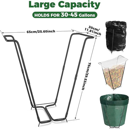 2PCS Outdoor Trash Bag Holder Metal Garden Trash Bag Holder