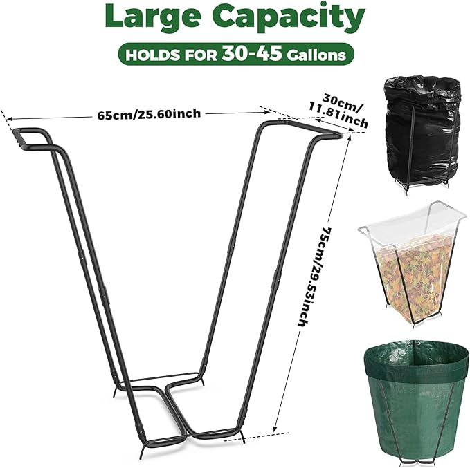Outdoor Trash Bag Holder Metal Garden Trash Bag Holder