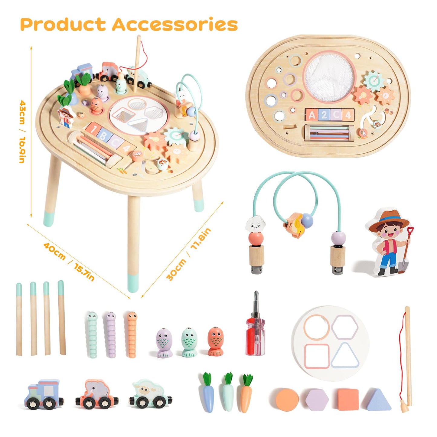 Dmitoora® 10 in 1 Montessori Toys for 1 Year Old Activity Table