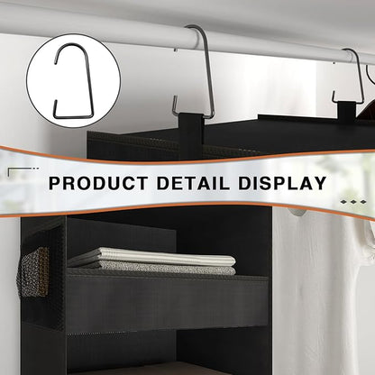 4-Shelf Hanging Closet Organizer and Storage Foldable Hanging Closet Shelves