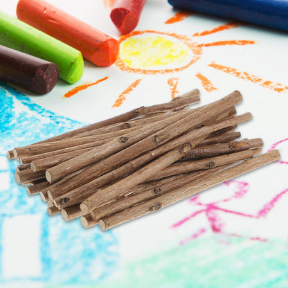 Tinksky 10CM Long 0.3-0.5CM in Diameter Wood Log Sticks for DIY Crafts Photo Props 100pcs (Wood Color)