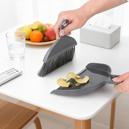 THINKLEARN 2PCS Small Dust Pan and Brush Set, Mini Broom and Dustpan Set