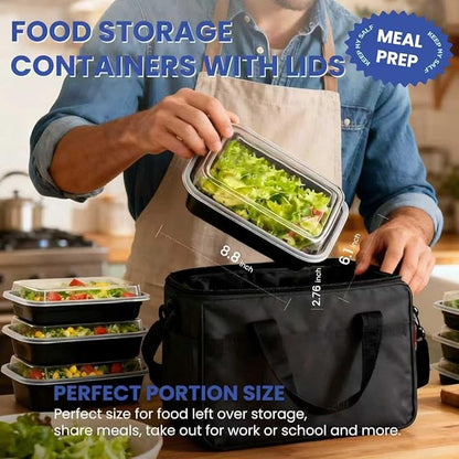 38oz 50 Pack Meal Prep Containers Reusable, Disposable Food Containers