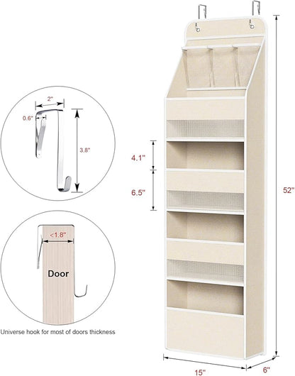 Univivi 5-Shelf Over Door Hanging Organizer Fabric Door Storage