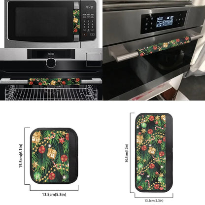 Yatixapu 6PCS Refrigerator Door Handle Covers Christmas Tree Kitchen Appliance Protective Gloves Anti-Slip Decor for Microwave Ovens Dishwashers Keep Kitchen Appliance Clean Keep Off Smudges Oil Stain