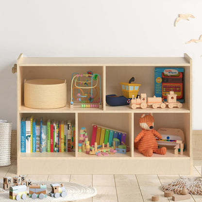 LININYHAO Wooden Montessori Shelf,2-Shelf Toy Organizers and Storage, Kids Classroom Organizer, Playroom, Daycare and Preschool (Medium)