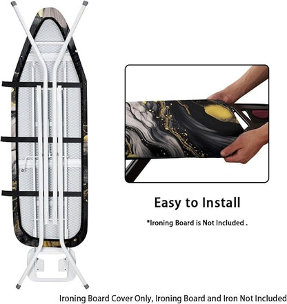 Marble Print Ironing Board Cover Protector Dirt-Resistant Iron Board Cover