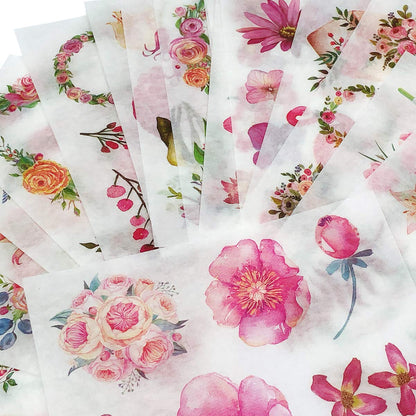 allydrew Washi Scrapbooking Stickers Box Set, Pink Flowers (20 Sheets)