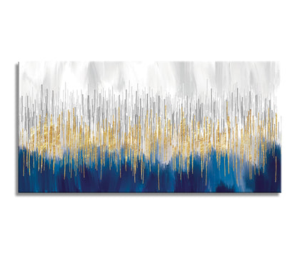 XXMWallArt FC3175 Abstract Wall Art Gold and Blue Canvas painting Artwork Painting Print for Living Room Bedroom Kitchen Home and Office Wall Decor