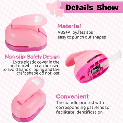 Outus 10 Pieces Craft Hole Punch Mini Craft Paper Punch Single Crafting Scrapbook Shape Hole Puncher for DIY, Scrapbook, Cards, Handmade Project, 10 Shapes