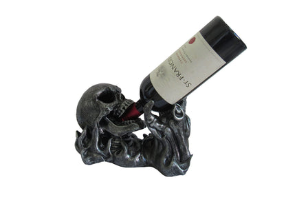 DWK Gargle of Wine Skeleton Skull in Flames Decorative Wine Bottle Holder Kitchen