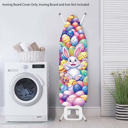 Easter Eggs and Rabbit Ironing Board Pad and Cover Durable Thick Ironing Board