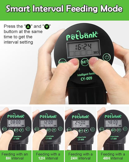 Automatic Fish Feeder - Rechargeable Timer Fish Feeder with USB Charger Cable, Fish Food Dispenser for Aquarium or Fish Tank