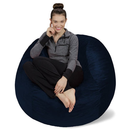 Sofa Sack Bean Bag Chair - Plush, Ultra Soft - Memory Foam Bean Bag Chair with Microsuede Cover - Stuffed Foam Filled Furniture and Accessories for Dorm Room 4 Feet - Navy