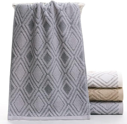 Pidada Hand Towels Set of 4 Diamond Pattern 100% Cotton Absorbent Soft
