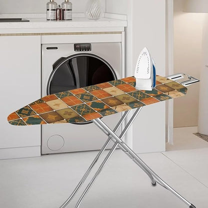 Moroccan Ceramic Tiles Steam Ironing Board Cover, Vintage Square Tile Standard