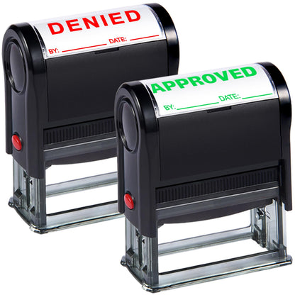 Bertiveny Self Inking Approved and Denied Stamps Set Office Self Inking Approved Denied by Stamp with Date for Business Supplies Approve Stamp Denied Stamps with Date and Signature