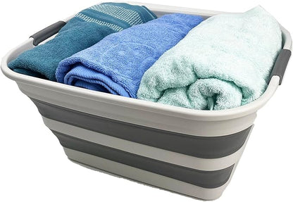 SAMMART Collapsible Plastic Laundry Basket