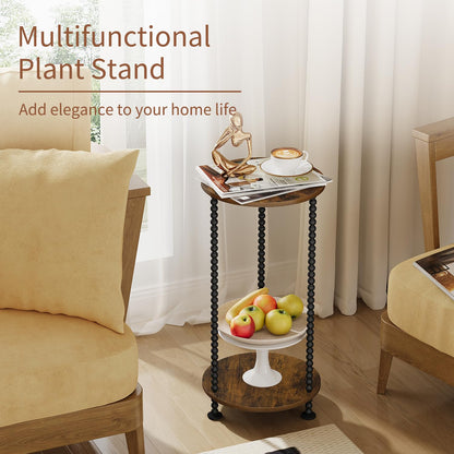 YINMIT Plant Stand Indoor, 2 Tier Small Plant Stand, Corner Flower Pot Stand, Plant Tables Indoor, Planter Pot Holder for Balcony Garden Patio Living Room