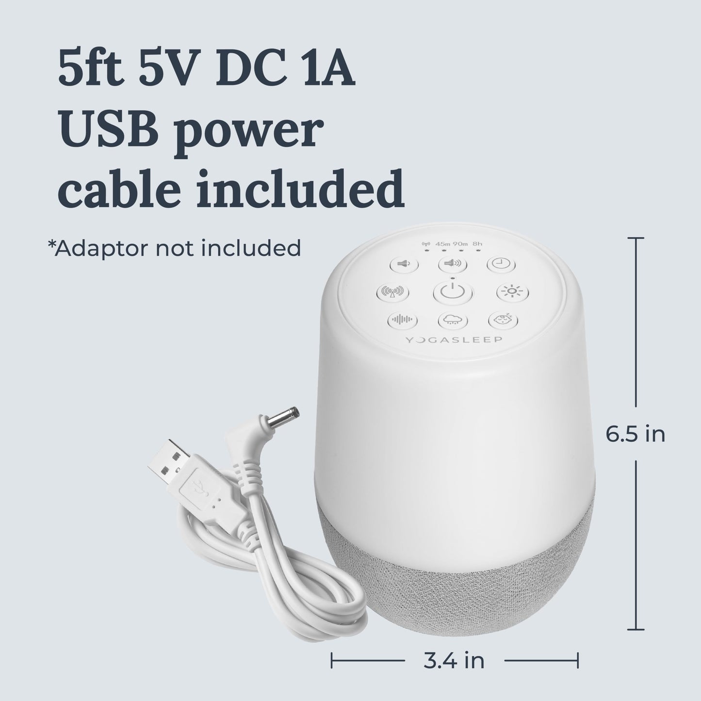 Yogasleep Duet White Noise Sound Machine & Night Light, 30 Natural Sounds, Bluetooth-Wireless Speaker for Travel, Office Privacy, Concentration, Sleep Aid for Adults & Baby, Registry & Nursery Gift