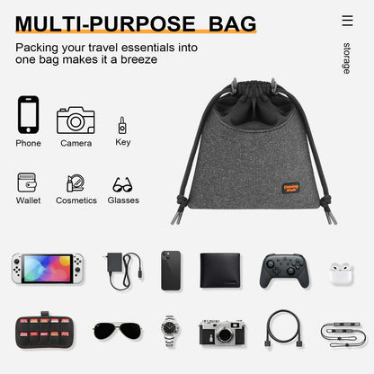 Desing Wish Lightweight Headphone Storage Bag, Portable Headset Carrying Pouch Headphone Case Bag Soft Travel Pouch for Over-Ear Headphones/Gaming Headsets/Neckband Earbuds (Small Grey)