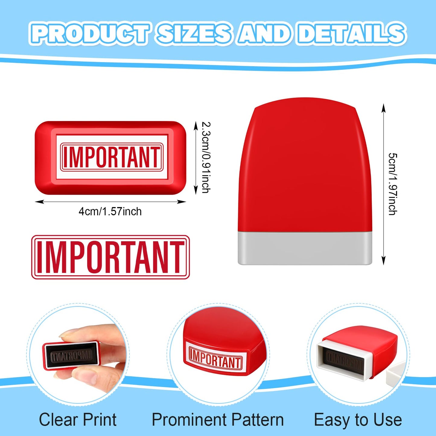 Crtiin 16 Pcs Office Stamp Set Message Self Inking Rubber Stamp Set for Office Stamps Completed Faxed Scanned Stamps for Message Supplies(Red, Blue)