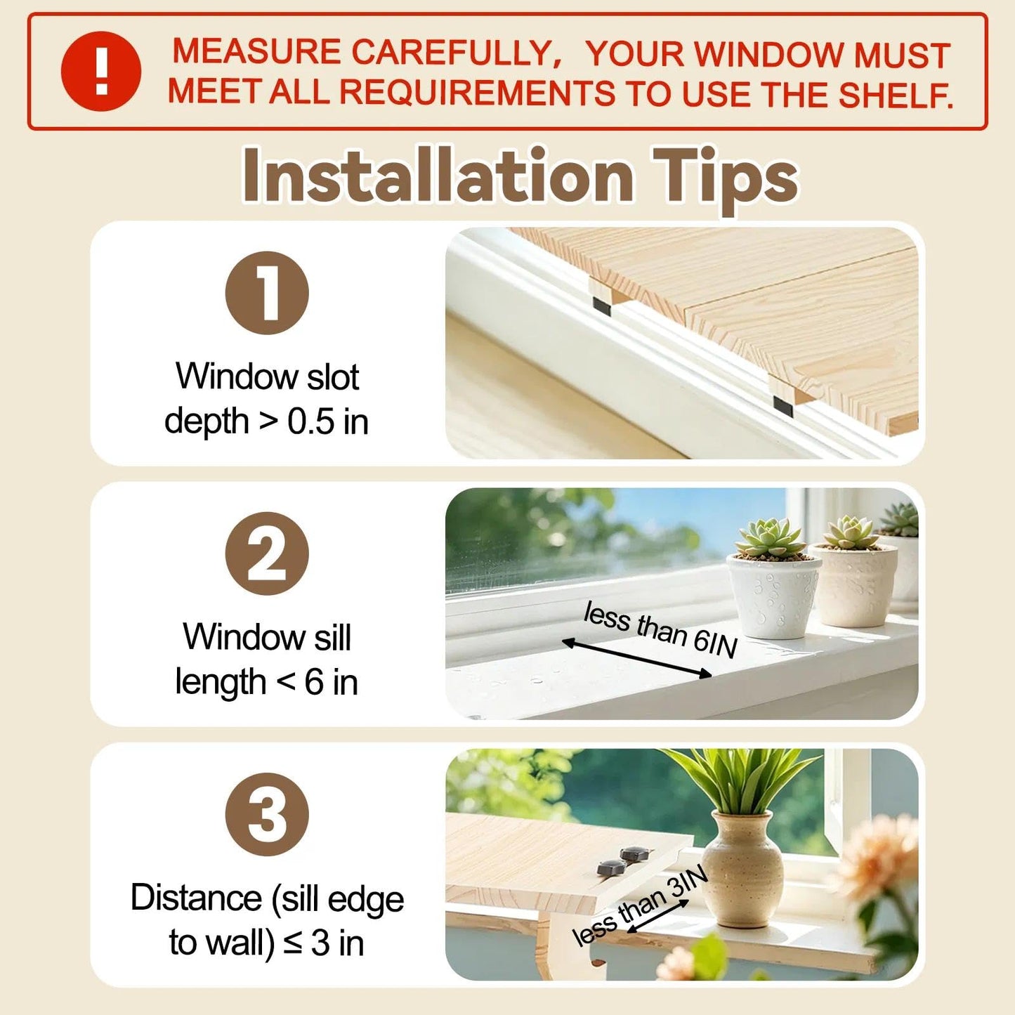 oyhqes Windowsill Plant Shelf Stands for Indoor Plants, 21.65 x 11.81 x 6.3 Inches, Floating Wooden Shelf with Brackets, No Drilling Required, Perfect for Cat Perch & Planters