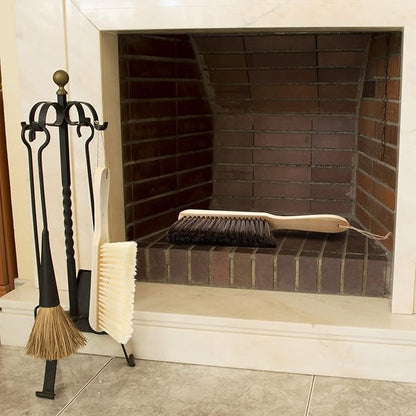 Patelai 2 Pieces Wooden Bench Brushes Fireplace Brush Natural Fiber Bench Soft