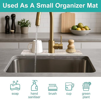 Diatomite Faucet Mat for Kitchen Sink Protector Stone Quick Dry Around Faucet