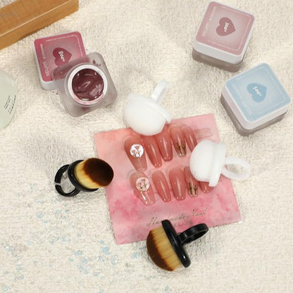 4Packs Nail Dust Cleaning Brush Ring, Soft Brushes