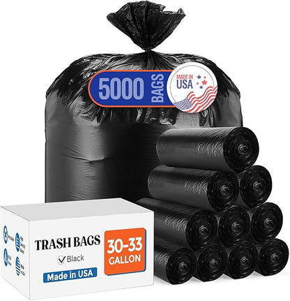 Delxo 30-33 Gallon Trash Bags, Durable Plastic Bolsas para basura, Perforated