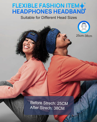 LC-dolida Sleep Headphones Headband Bluetooth 5.4, Sports Headband Earphones Wireless with Speaker Microphone USB C for Women Sleeping Gift Workout Jogging Yoga Insomnia Travel Meditation