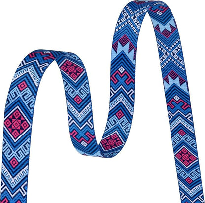 MarukoPet Dog Collar, Adjustable for Small Medium Large Dogs Puppy, Cute Design with Bohemia Floral Tribal Geometric Patterns Boys Girls Dog Collar(Blue Ethnic Style-XS)