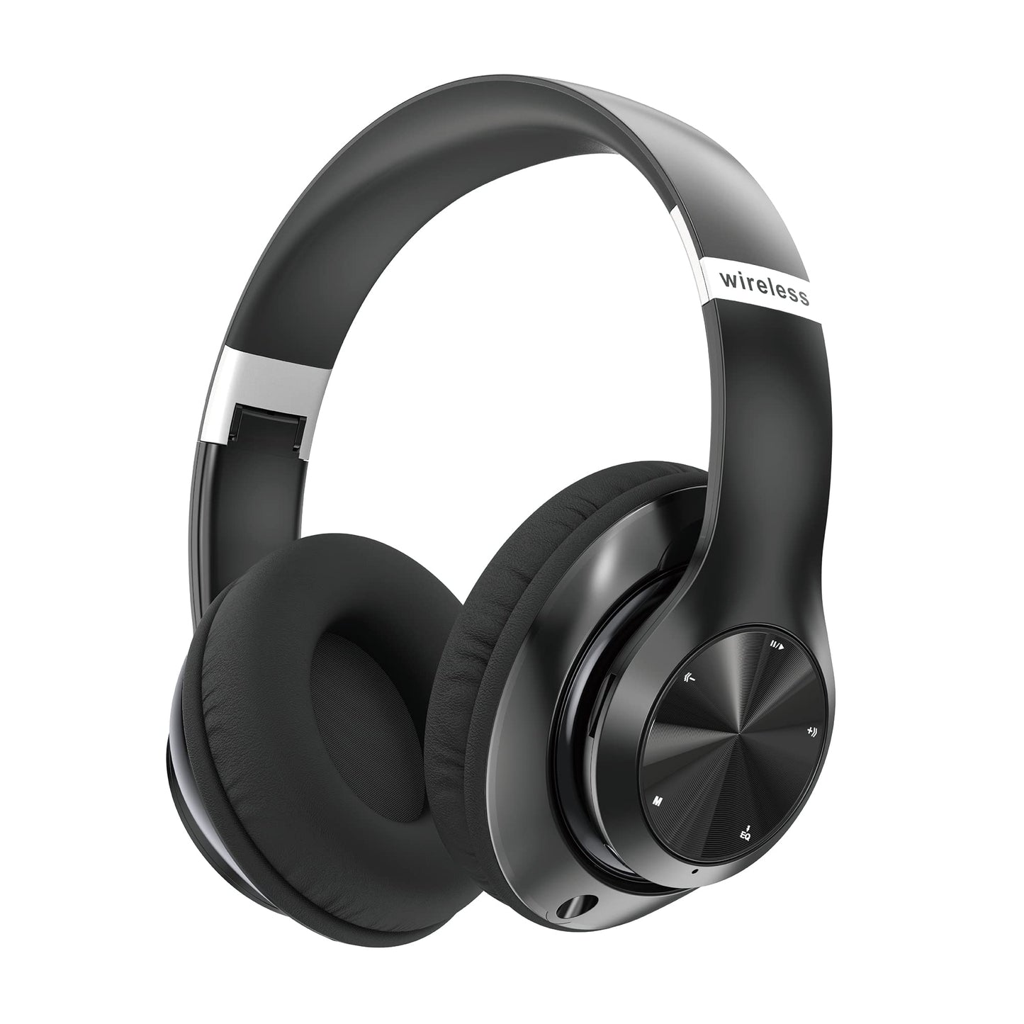 EAORUL Headphones Wireless Bluetooth with Mic, Wireless Headphones Over Ear with Hi-Fi Audio Deep Bass,3.5MM Cable,Soft-Earpads (NO ANC)