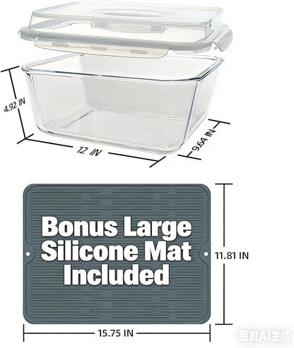 220 oz Extra Large Glass Storage Containers