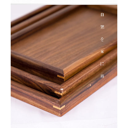 Wood Serving Trays for Home Bar Restaurant Coffee Shop - 11.81''L x 7.87''W Black Walnut Wood Tray, Tea Tray, Coffee Tray, Food Tray (M - 11.81'' x 7.87'')